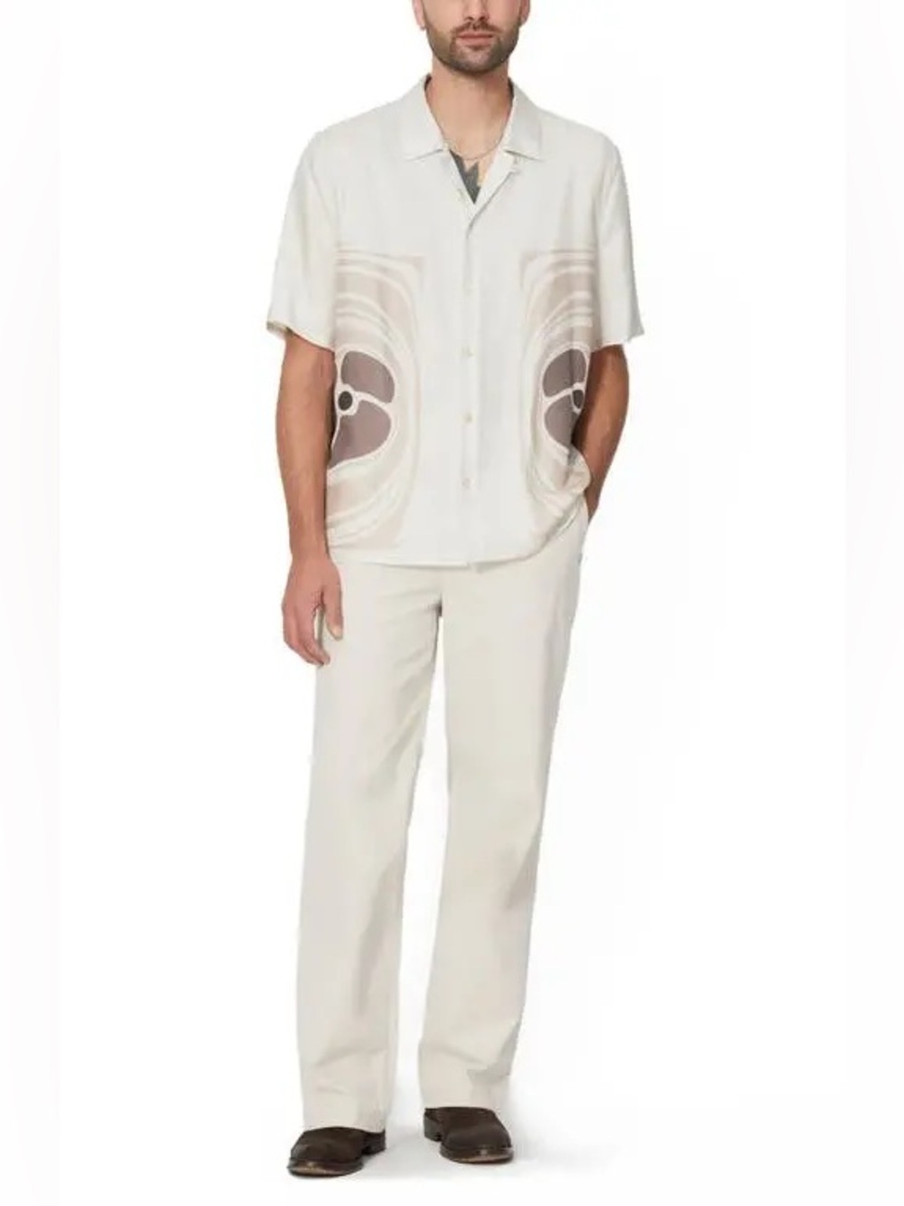 VAYDER Montague Oversize Camp Shirt Lyocel Silk Quiet Luxury Size Large NWT